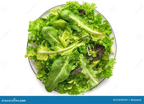 The Bowl Has Lettuce On It While The Salad Is Shown From Above Stock