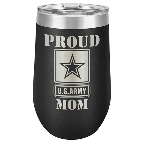 Proud Army Mom Tumbler With Straw And Lid Coffee Mug Wine Etsy