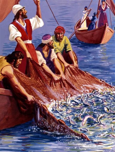 Jesus Performs A Miracle Helping The Disciples Catch Many Fish