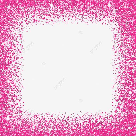 Pink Border Frame Glitter On Transparent Background Shiny Luxury