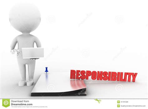 3d Man Responsibility Concept Stock Illustration Illustration Of