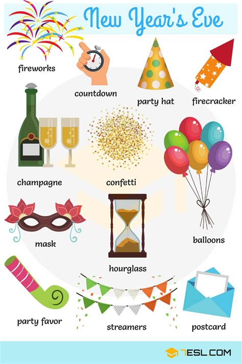Happy New Year New Year Vocabulary Words 7esl