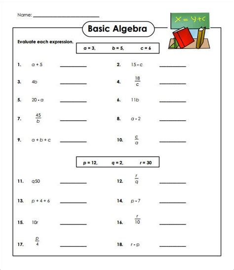 All of the free worksheets on this algebra website can be printed and downloaded. 13+ Simple Algebra Worksheet Templates -Word, PDF | Free ...