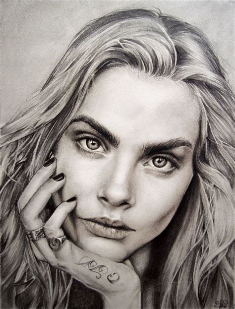 Beautiful Drawing Of Cara Delevingne By Julietessence Portrait Au