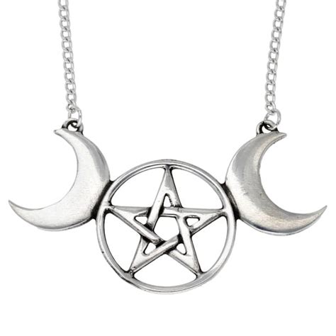 Triple Moon Pentagram Necklace St Justin