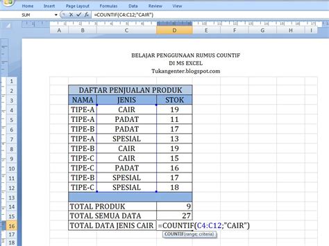 Fungsi Rumus Countif Excel Kegunaan Contoh Dan Cara Menggunakan The