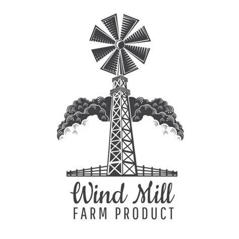 Drawing Of Old Farm Windmill Illustrations Royalty Free Vector