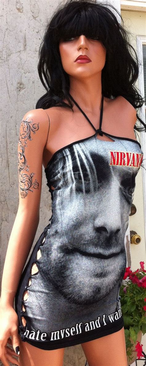 Kurt cobain in a dress. Nirvana Kurt Cobain Shredded Mini Dress or Tunic | Mini ...