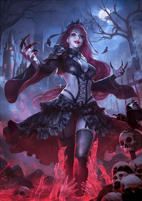 Spine Chilling Digital Paintings For Halloween Vampire Art Fantasy Art Women Female Vampire