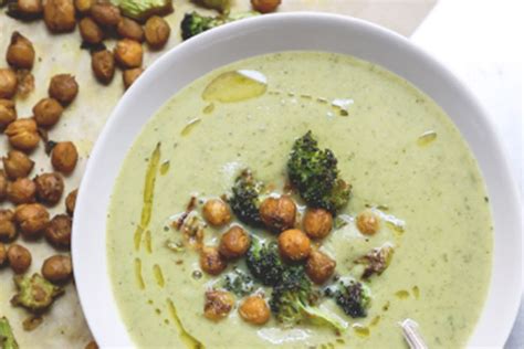 Creamy Vegan Broccoli Soup With Curried Chickpeas Gourmet Gurus