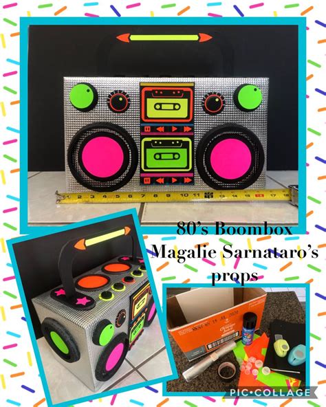 Cardboard Boombox 80 S Theme Party 90s Theme Neon Party Disco Party