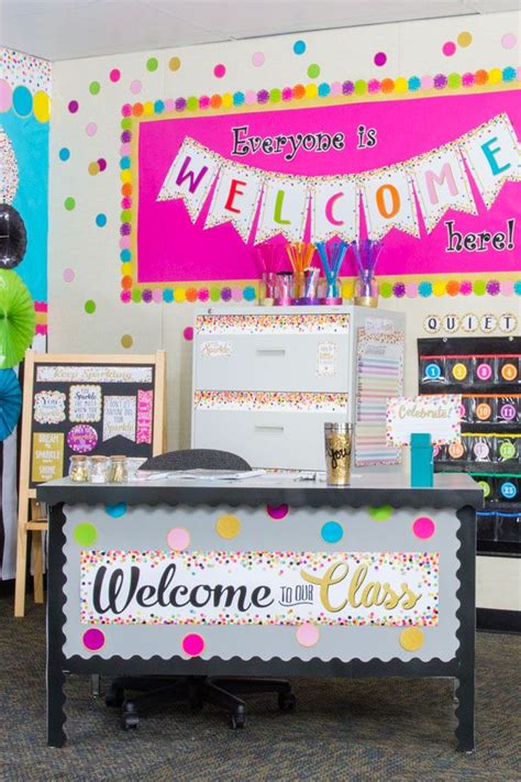 For example, a beach theme can encourage a student to make some waves and come out of your. Confetti Classroom Decorations | Classroom decorations ...