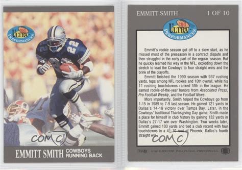 Here is what he had to say about his teammates during his lone season with the gators. 1991 Fleer Ultra Performances #1 Emmitt Smith Dallas Cowboys Football Card