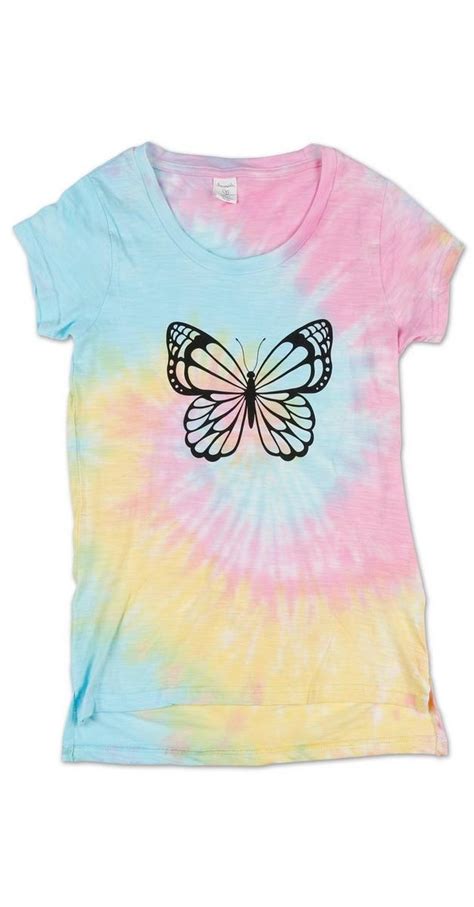 Juniors Tie Dye Butterfly Graphic Tee Multi Burkes Outlet