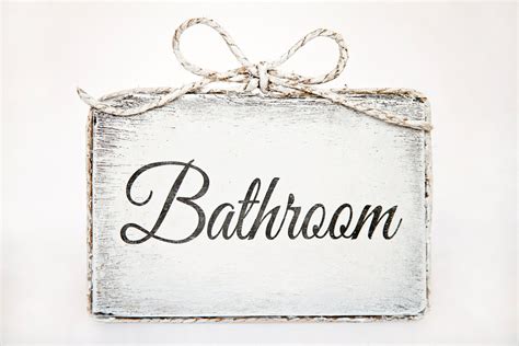 Cute handmade wooden bathroom door sign Bathroom / Home