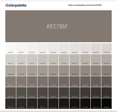 Pantone Warm Gray 9 C Color Hex Color Code 83786f Information Hsl