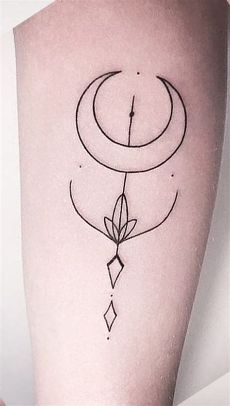 Geometric Crescent Moon Phases Arm Tattoo Ideas For Women Tatuaje De