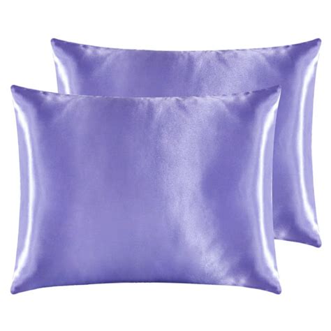 Anminy Satin Silky Pillowcase Set Of 2 Bedding Pillow Cover Standard