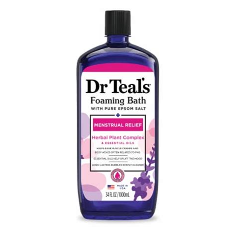 Dr Teals Menstrual Relief Foaming Bath With Pure Epsom Salt 34 Oz Bakers