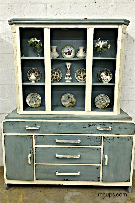 Distressed Cabinet Mint Green And Cream Redo Furniture