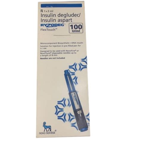 Novo Nordisk Insulin Degludecinsulin Aspart Ml Ryzodeg Injection Packaging Type Box Rs