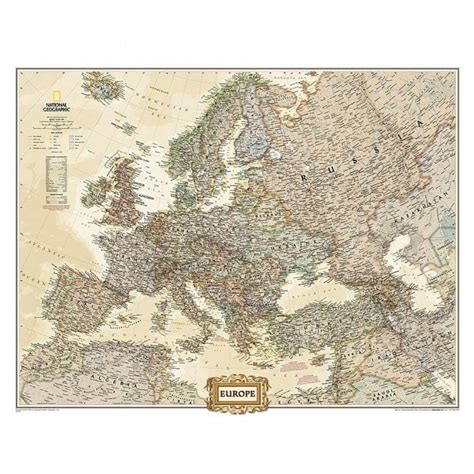 Europe Political Antique Style Executive Wall Map 305 X 2375 Inches