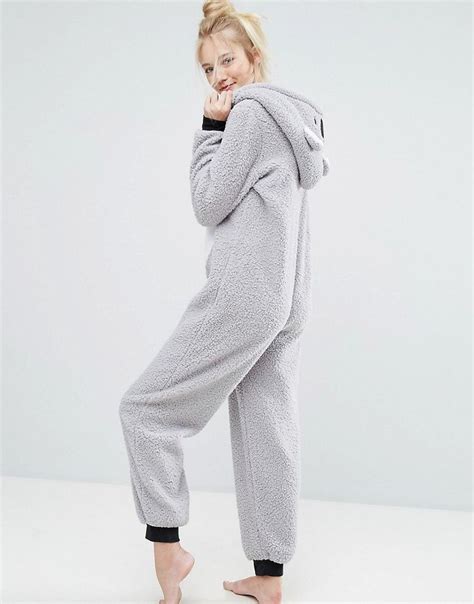 Loungeable Koala Bear Gray 3d Onesie Asos Onesie Grey Comfy