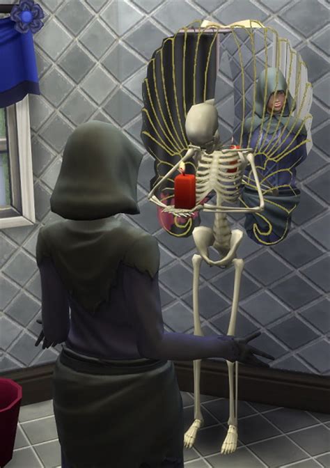 Boneafied Mirror With Candle Sans Crib By Biguglyhag At Simsworkshop