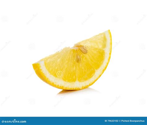 Slice Of Lemon Isolated On The White Background Stock Photo Image Of