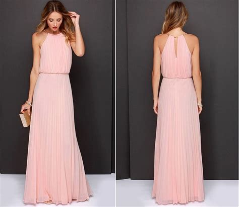 Long Sexy Soft Pastel Chiffon Maxi Dress With O Neck Available In 2 Colors Size S M L Xl