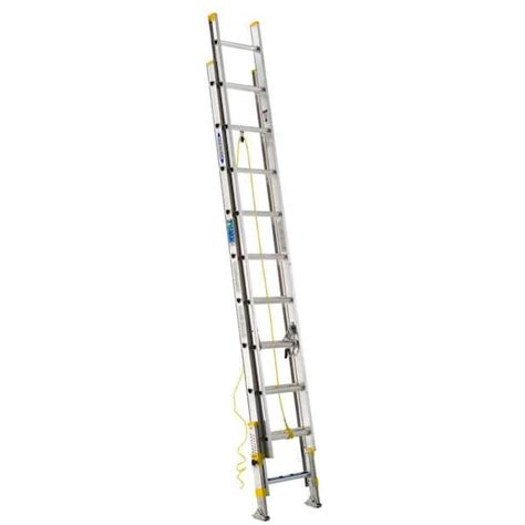 Werner 20 Ft Aluminum D Rung Equalizer Extension Ladder With 225 Lb