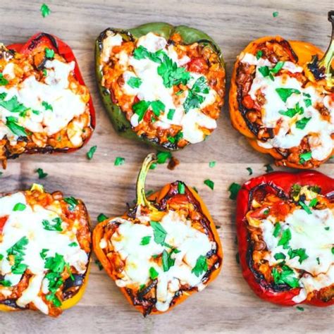 Vegetarian Stuffed Peppers With Lentils Killing Thyme