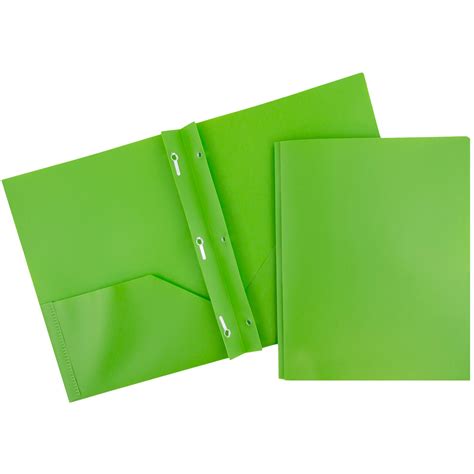 Plastic File Folders 2 Pocket Folders With Metal Prongs Fastener Clasps