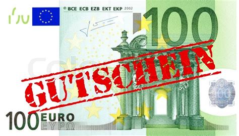 Wie wäre es also, wenn man damit einfach sein eigenes geld druckt. Banknote Euro Geldschein Gutschein gestempelt | Stockfoto | Colourbox