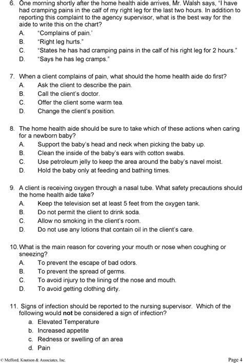 7 Photos Home Health Aide Competency Test Questions And Answers And