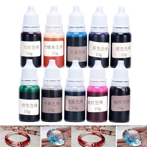 Jual New 10 Colors 10g Epoxy Uv Resin Coloring Dye Colorant Resin