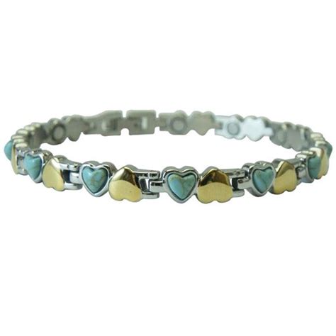 Small Hearts Turquoise Magnetic Bracelet On Sale Overstock