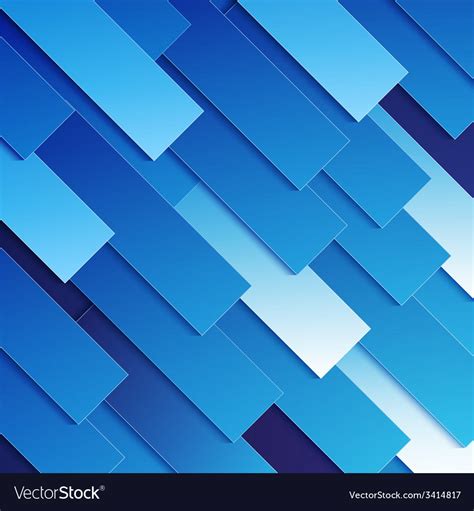 Abstract Blue Paper Rectangle Shapes Background Vector Image