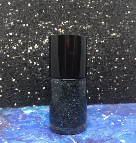 Abyss Black Glitter Nail Polish Top Coat Etsy