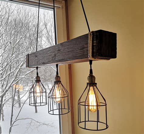 Rustic lighting - wood chandelier