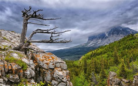 Hintergrundbilder Landschaft Wald Berge See Rock Natur Wolken