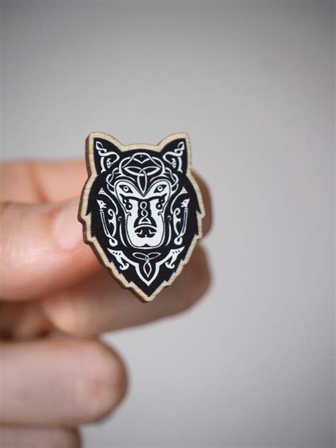 Celtic Wolf Pin Fenrir Wolf Badge Celtic Pin Viking Pin Etsy Uk