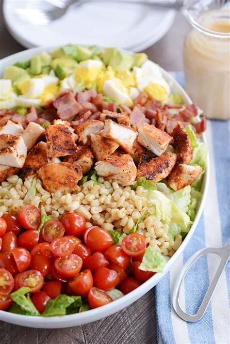 Southwest Grilled Chicken Cobb Salad With Honey Mustard Ranch Dressing