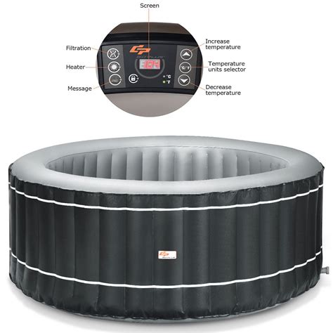 Costway Goplus 6 Person Inflatable Hot Tub Portable Outdoor Spa Bubble Jet Leisure Massage Spa