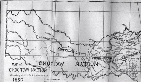 An Old Map Showing The Location Of Chottaw Nation