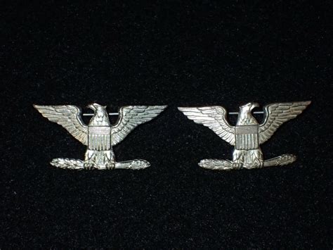 Ww2 Usaaf Army Officers Rank Insignia Pair Colonel Full Size Pinback