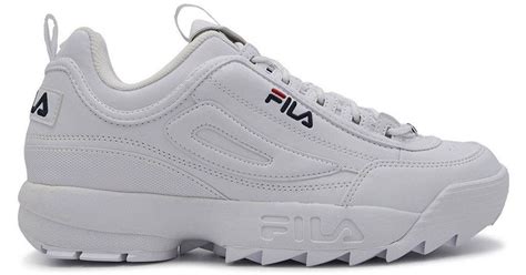 Fila White Leather Sneakers For Men Lyst