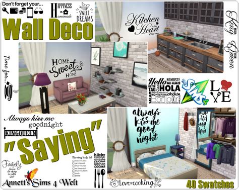 Saying Wall Deco At Annetts Sims 4 Welt Sims 4 Updates