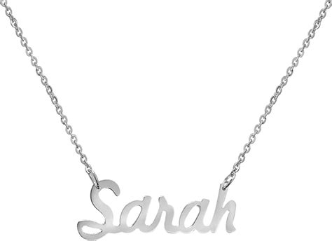 Sterling Silver Personalized Name Necklacesarah Font