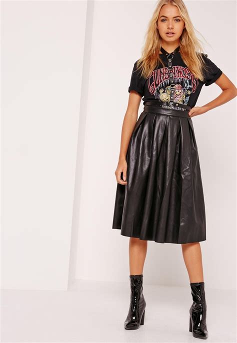 missguided-premium-faux-leather-pleated-midi-skirt-black-skirt-shopping,-womens-skirt,-black